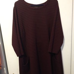Lane Bryant navy and burgundy dress Sz 22-24